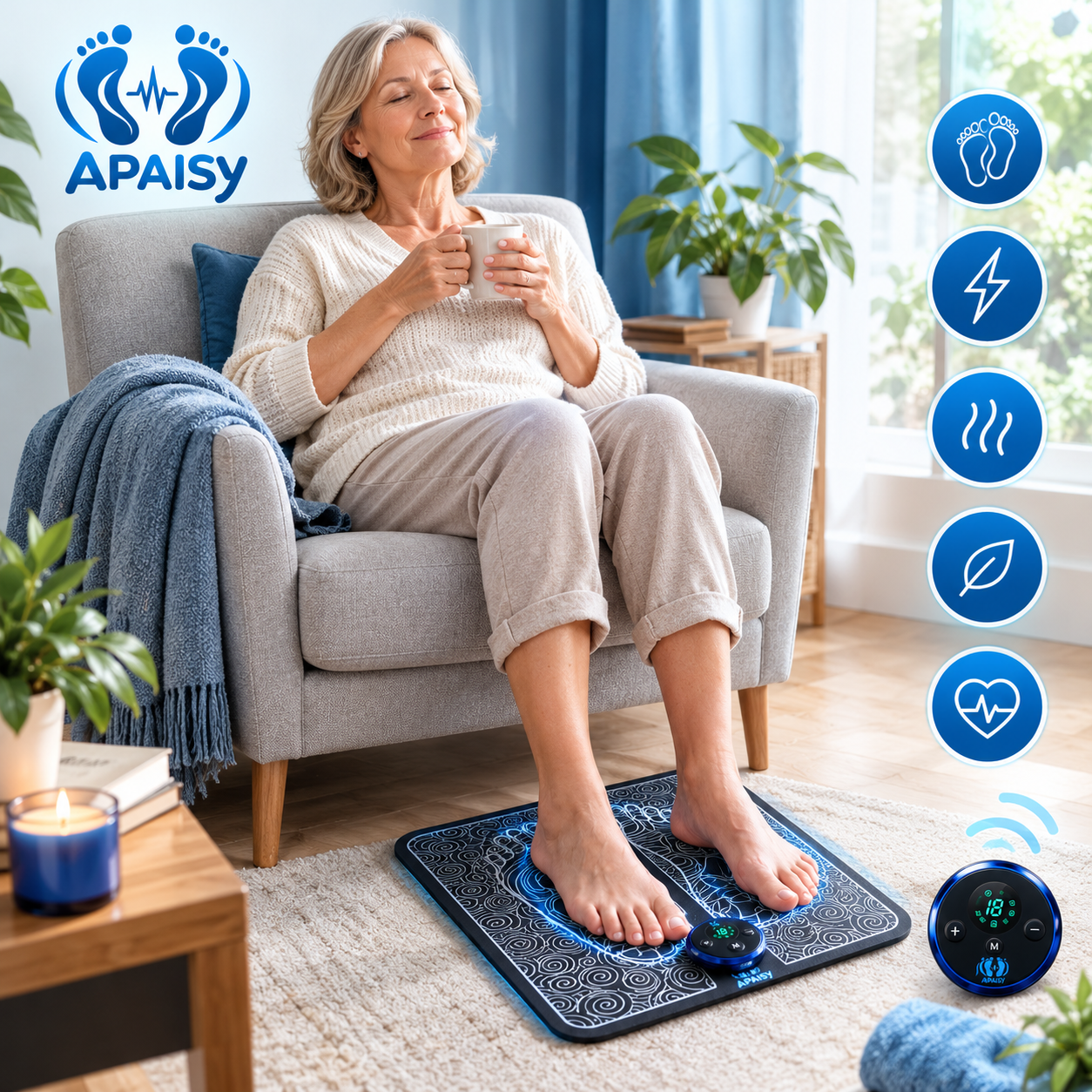 Apaisy™ – Tapis Masseur de Pieds EMS